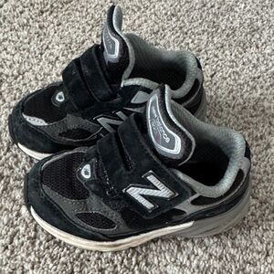 New Balance Kids Black and Gray Sneakers